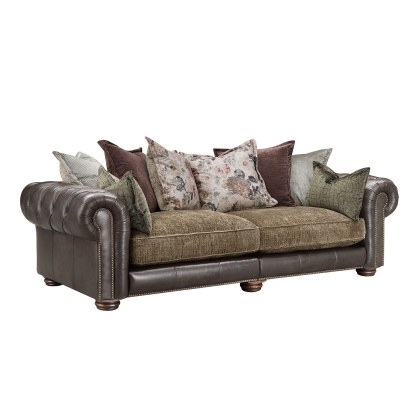 Atlantis Fabric & Leather Mix Pillow Back 3.5 Seater Sofa Atlantis Fabric & Leather Mix Pillow Back 3.5 Seater Sofa