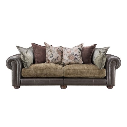 Atlantis Fabric & Leather Mix Pillow Back 3 Seater Sofa Atlantis Fabric & Leather Mix Pillow Back 3 Seater Sofa