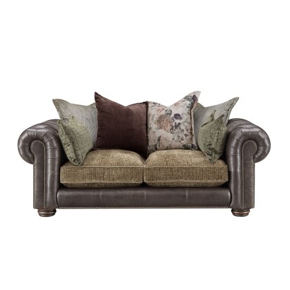 Atlantis Fabric & Leather Mix Pillow Back 2 Seater Sofa Atlantis Fabric & Leather Mix Pillow Back 2 Seater Sofa