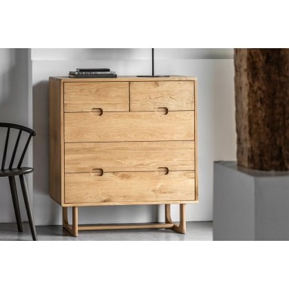 Gallery Direct Craft Natural Oak 5 Drawer Chest of Drawers Gallery Direct Craft Natural Oak 5 Drawer Chest of Drawers