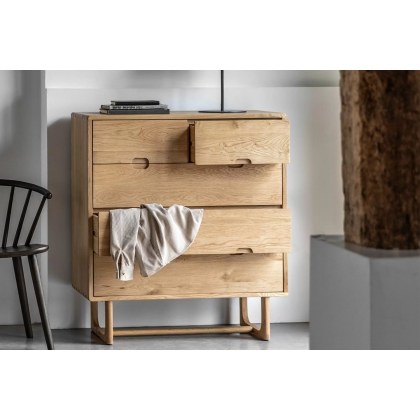 Gallery Direct Craft Natural Oak 5 Drawer Chest of Drawers Gallery Direct Craft Natural Oak 5 Drawer Chest of Drawers