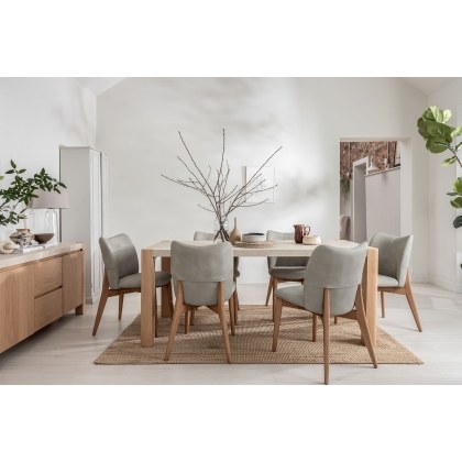Arlo Natural Oak 190cm Dining Table with Travertine Ceramic Top Arlo Natural Oak 190cm Dining Table with Travertine Ceramic Top