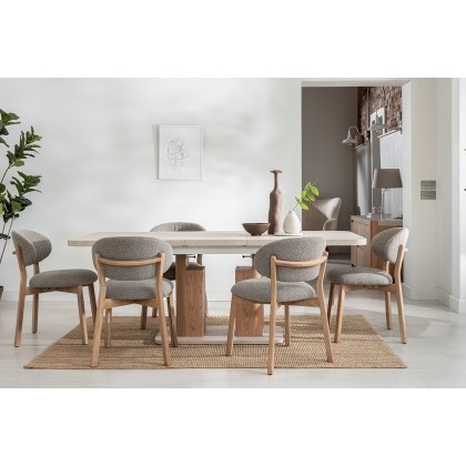 Arlo Natural Oak 160-200cm Extending Dining Table with Travertine Ceramic Top Arlo Natural Oak 160-200cm Extending Dining Table with Travertine Ceramic Top