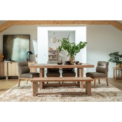 Oakley Reclaimed Wood 160-200cm Extending Dining Table in Rustic Buff Finish Oakley Reclaimed Wood 160-200cm Extending Dining Table in Rustic Buff Finish