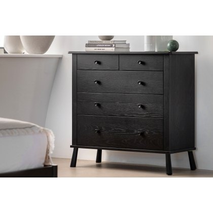 Gallery Direct Wycombe Black Oak 5 Drawer Chest of Drawers Gallery Direct Wycombe Black Oak 5 Drawer Chest of Drawers