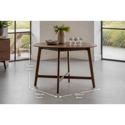 Gallery Direct Madrid Round Dining Table in Walnut Gallery Direct Madrid Round Dining Table in Walnut