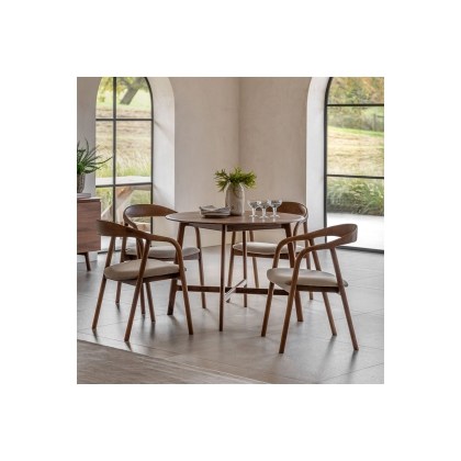 Gallery Direct Madrid Round Dining Table in Walnut Gallery Direct Madrid Round Dining Table in Walnut