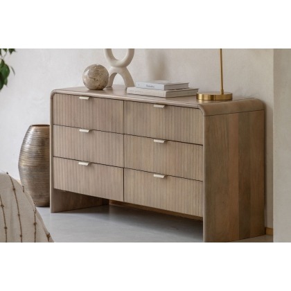 Gallery Direct Colonna Mango Wood 6 Drawer Chest of Drawers Gallery Direct Colonna Mango Wood 6 Drawer Chest of Drawers