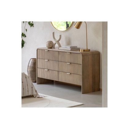 Gallery Direct Colonna Mango Wood 6 Drawer Chest of Drawers Gallery Direct Colonna Mango Wood 6 Drawer Chest of Drawers