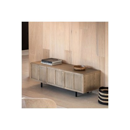 Gallery Direct Panelled Smoked Oak Media TV Unit Gallery Direct Panelled Smoked Oak Media TV Unit