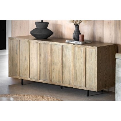 Gallery Direct Panelled Smoked Oak Large Sideboard Gallery Direct Panelled Smoked Oak Large Sideboard