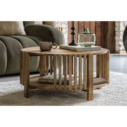Gallery Direct Voss Mango Wood Slatted Coffee Table Gallery Direct Voss Mango Wood Slatted Coffee Table