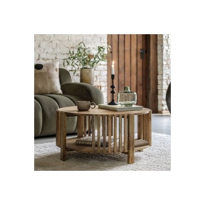 Gallery Direct Voss Mango Wood Slatted Coffee Table Gallery Direct Voss Mango Wood Slatted Coffee Table
