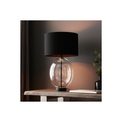Gallery Direct Kelda Oval Table Lamp Clear Glass Black Gallery Direct Kelda Oval Table Lamp Clear Glass Black