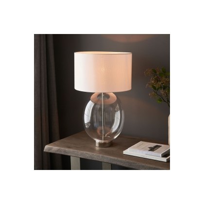 Gallery Direct Kelda Oval Table Lamp Bright Nickel Gallery Direct Kelda Oval Table Lamp Bright Nickel