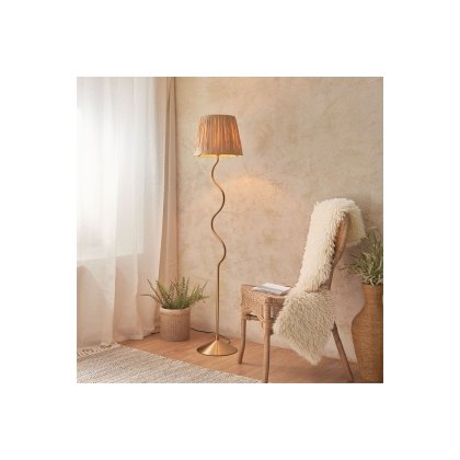 Gallery Direct Wriggle 1 Floor Lamp Brushed Aged Brass Gallery Direct Wriggle 1 Floor Lamp Brushed Aged Brass