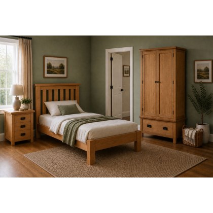 Salisbury Waxed Premium Oak Single 3'0 Low Bed Frame Salisbury Waxed Premium Oak Single 3'0 Low Bed Frame