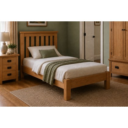 Salisbury Waxed Premium Oak Single 3'0 Low Bed Frame Salisbury Waxed Premium Oak Single 3'0 Low Bed Frame