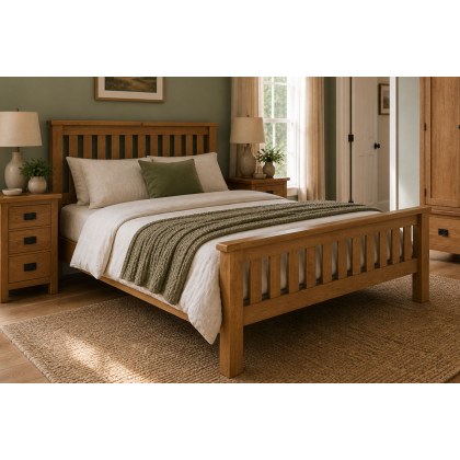 Salisbury Waxed Premium Oak Slatted Bed Frame Salisbury Waxed Premium Oak Slatted Bed Frame