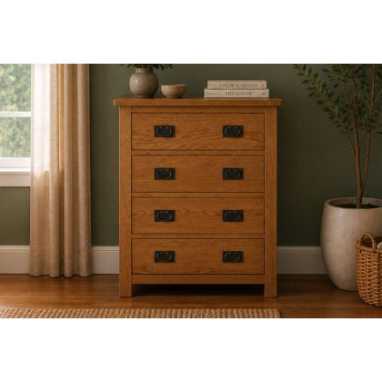 Salisbury Waxed Premium Oak 4 Drawer Chest Of Drawers Salisbury Waxed Premium Oak 4 Drawer Chest Of Drawers