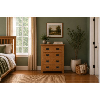Salisbury Waxed Premium Oak 4 Drawer Chest Of Drawers Salisbury Waxed Premium Oak 4 Drawer Chest Of Drawers