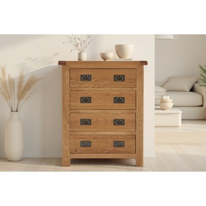 Salisbury Waxed Premium Oak 4 Drawer Chest Of Drawers Salisbury Waxed Premium Oak 4 Drawer Chest Of Drawers