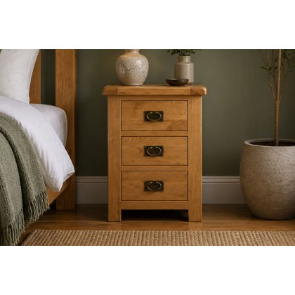 Salisbury Waxed Premium Oak Wide Bedside Table Salisbury Waxed Premium Oak Wide Bedside Table