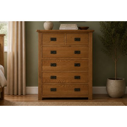 Salisbury Waxed Premium Oak 2 Over 4 Chest Of Drawers Salisbury Waxed Premium Oak 2 Over 4 Chest Of Drawers
