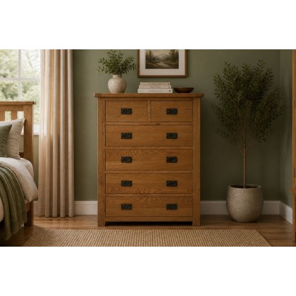 Salisbury Waxed Premium Oak 2 Over 4 Chest Of Drawers Salisbury Waxed Premium Oak 2 Over 4 Chest Of Drawers