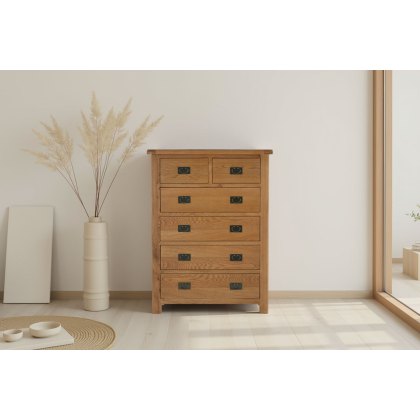 Salisbury Waxed Premium Oak 2 Over 4 Chest Of Drawers Salisbury Waxed Premium Oak 2 Over 4 Chest Of Drawers