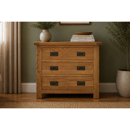 Salisbury Waxed Premium Oak 3 Drawer Chest Of Drawers Salisbury Waxed Premium Oak 3 Drawer Chest Of Drawers