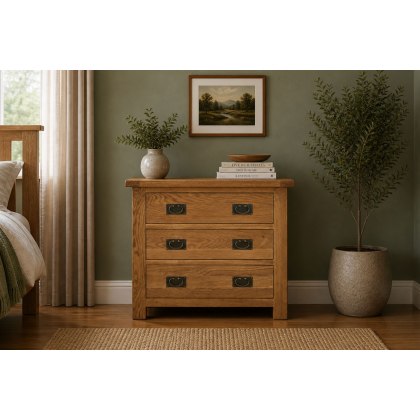 Salisbury Waxed Premium Oak 3 Drawer Chest Of Drawers Salisbury Waxed Premium Oak 3 Drawer Chest Of Drawers