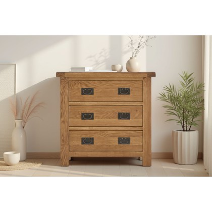 Salisbury Waxed Premium Oak 3 Drawer Chest Of Drawers Salisbury Waxed Premium Oak 3 Drawer Chest Of Drawers