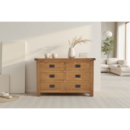 Salisbury Waxed Premium Oak 6 Drawer Chest Of Drawers Salisbury Waxed Premium Oak 6 Drawer Chest Of Drawers