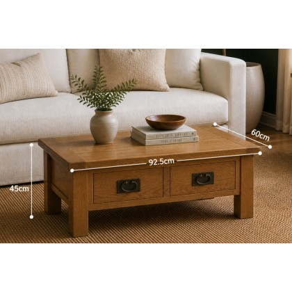 Salisbury Waxed Premium Oak Coffee Table With Drawer Salisbury Waxed Premium Oak Coffee Table With Drawer