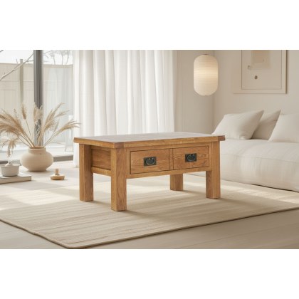 Salisbury Waxed Premium Oak Coffee Table With Drawer Salisbury Waxed Premium Oak Coffee Table With Drawer
