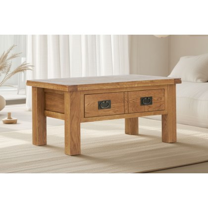 Salisbury Waxed Premium Oak Coffee Table With Drawer Salisbury Waxed Premium Oak Coffee Table With Drawer