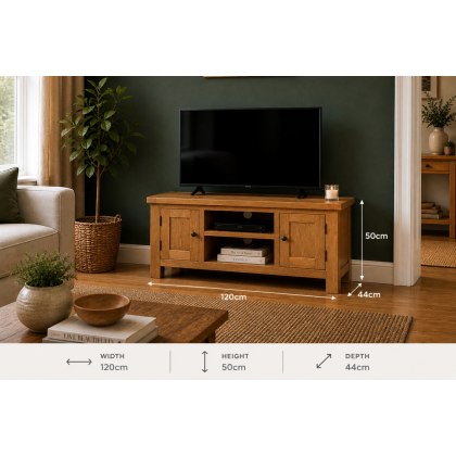 Salisbury Waxed Premium Oak Large Media Stand Salisbury Waxed Premium Oak Large Media Stand