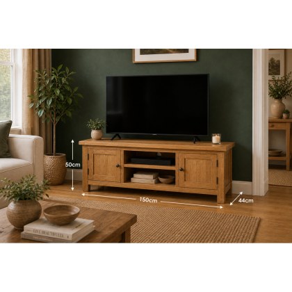Salisbury Waxed Premium Oak Extra Large Media Stand Salisbury Waxed Premium Oak Extra Large Media Stand