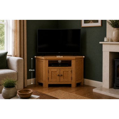 Salisbury Waxed Premium Oak Corner Tv Unit Salisbury Waxed Premium Oak Corner Tv Unit