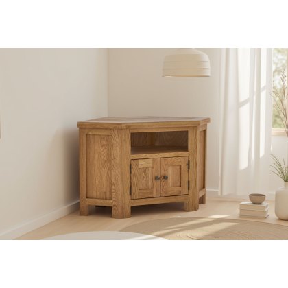 Salisbury Waxed Premium Oak Corner Tv Unit Salisbury Waxed Premium Oak Corner Tv Unit