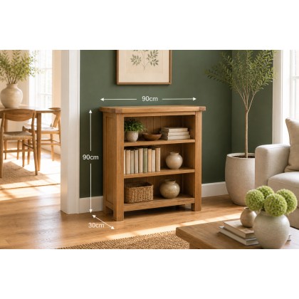 Salisbury Waxed Premium Oak Low Bookcase - Self Assembly Salisbury Waxed Premium Oak Low Bookcase - Self Assembly