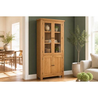 Salisbury Waxed Premium Oak Display Cabinet Salisbury Waxed Premium Oak Display Cabinet