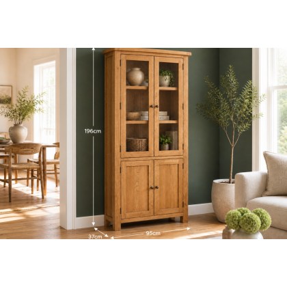Salisbury Waxed Premium Oak Display Cabinet Salisbury Waxed Premium Oak Display Cabinet