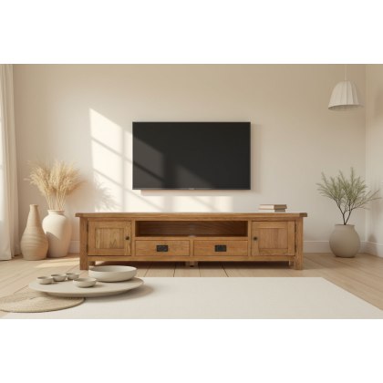 Salisbury Waxed Premium Oak Extra Large Low Line Media Tv Stand Salisbury Waxed Premium Oak Extra Large Low Line Media Tv Stand