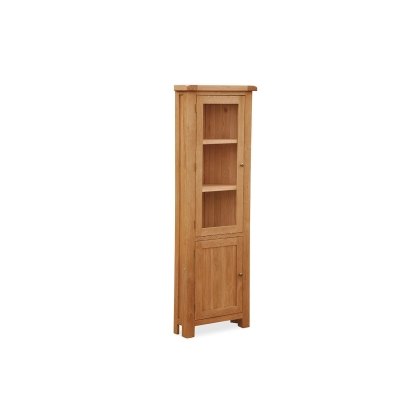 Salisbury Waxed Premium Oak Corner Display Cabinet Salisbury Waxed Premium Oak Corner Display Cabinet