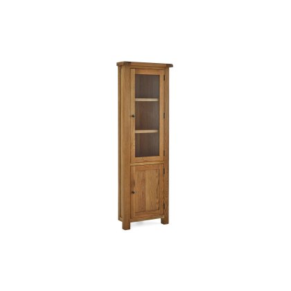 Salisbury Waxed Premium Oak Corner Display Cabinet Salisbury Waxed Premium Oak Corner Display Cabinet