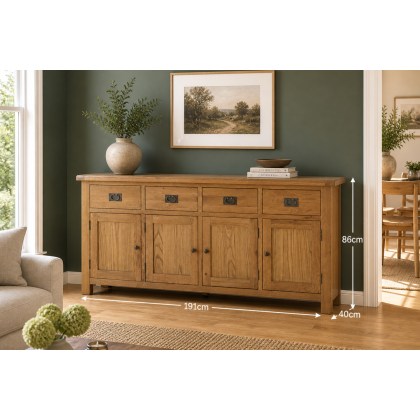 Salisbury Waxed Premium Oak Extra Large Sideboard Salisbury Waxed Premium Oak Extra Large Sideboard
