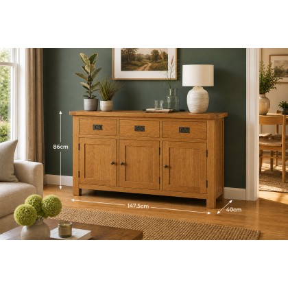 Salisbury Waxed Premium Oak Large Sideboard Salisbury Waxed Premium Oak Large Sideboard
