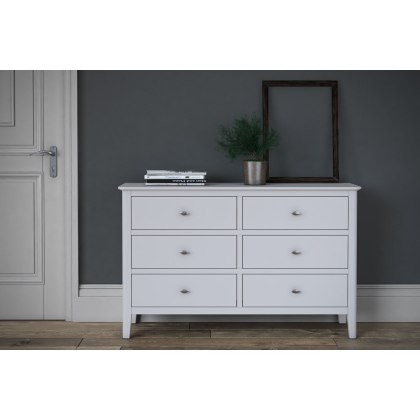 Hampstead Painted White 6 Drawers Chest Of Drawers Hampstead Painted White 6 Drawers Chest Of Drawers